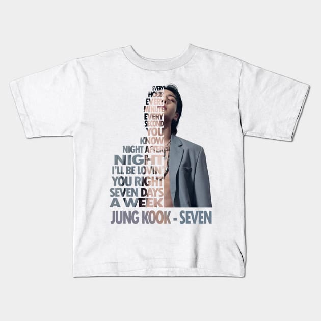 Jung Kook Seven Jungkook Kids T-Shirt by Wacalac